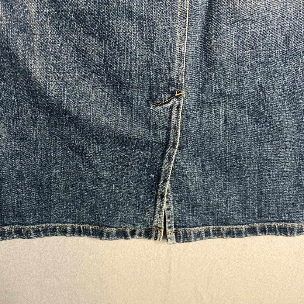 Lauren Ralph Lauren Denim Skirt Sz 8 Blue Pencil Knee Length Utility Pockets - Picture 9 of 10